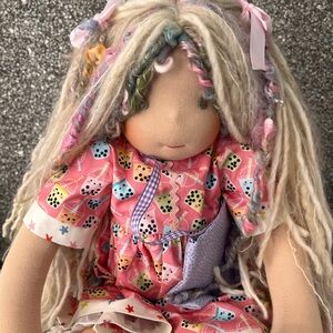 Hand made Bamboletta Doll with Pink and Purple Dress forever friend size